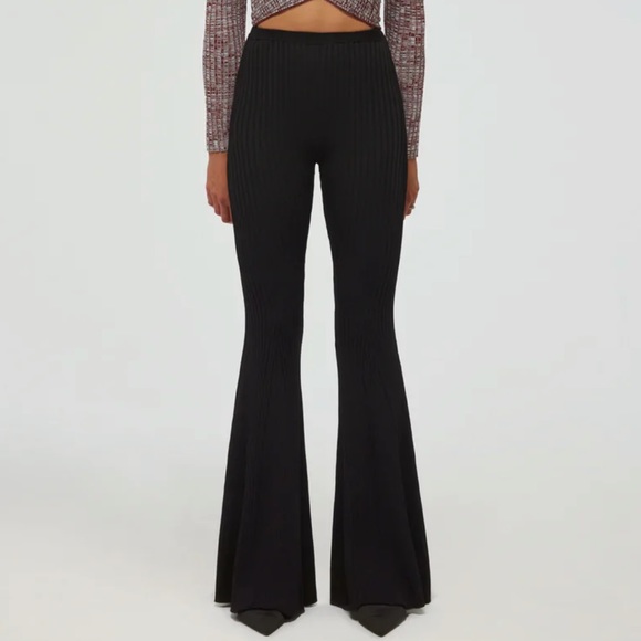 Self-Portrait Ribbed Knit Trouser - Picture 2 of 15